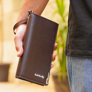 محفظة رجالية وكرتة وحمالة للموبيل جلد – تصميم عملي وأنيق