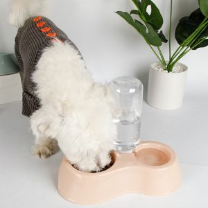 طَبَق حيوانات مزدَوَج لتنظيم الطعام والمياه لحيوان أليف