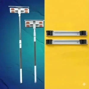 عرض مساحة زجاج تلسكوبية وحامل أثاث بعجل لنقل العفش.