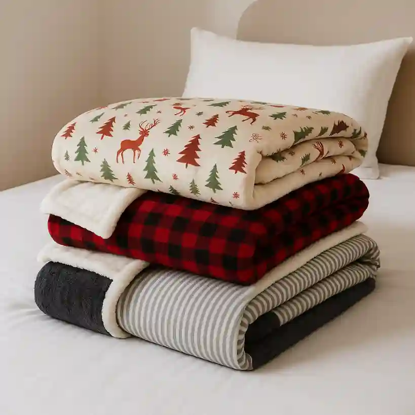 مقارنة بين أنواع البطانيات: حرير وفرو ثنائي الوجه