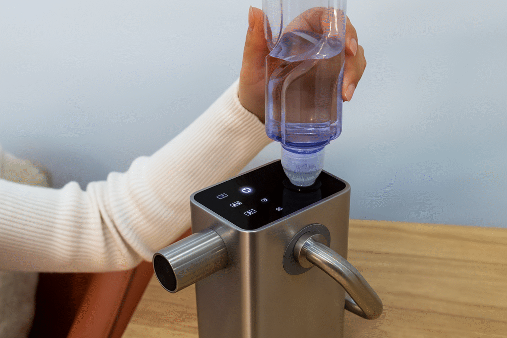 ديسبنسر مياه كهربائي محمول ذكي من الستانلس ستيل مع شاشة تحكم LED ومقبض مريح