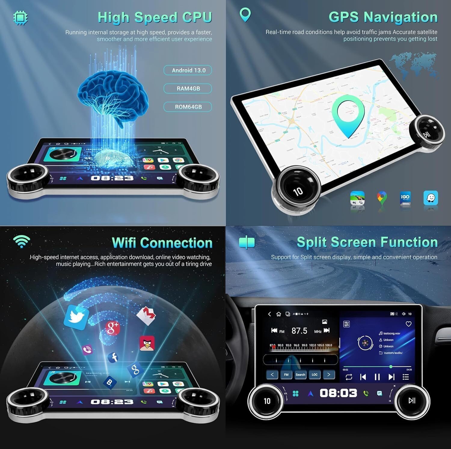 شاشة سمارت كار بلاي وأندرويد للسيارة 10 بوصة – 32GB/2RAM - الصورة 5