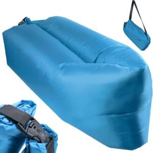 بين باج هوائي متعدد الألوان مصنوع من قماش أوكسفورد، ينفخ بدون مضخة، ويستخدم للرحلات والبحر.