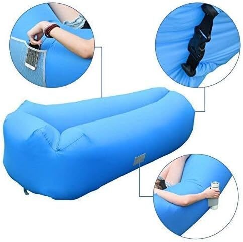 بين باج هوائي متعدد الألوان (للاستجمام والرحلات) – ينفخ بدون مضخة ويتحمل 180 كجم - الصورة 11