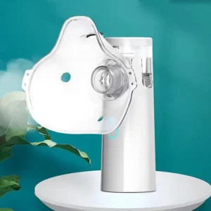 جهاز تنفس بالبخار محمول، برذاذ فائق الصغر 4.0 ميكرومتر، مع ماسك للكبار والأطفال وموصل للمحول الكهربائي.