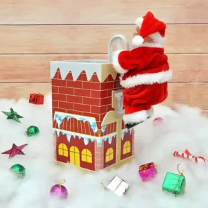 لعبة بابا نويل المتسلق على سلم، بيتشغل بالحجارة ومناسب لديكور رأس السنة.