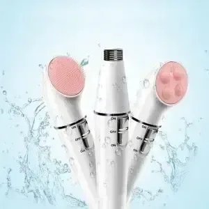 جهاز تنظيف البشرة Rozia FaceSpa 3 في 1 مع رؤوس سيليكون للتدليك والتنظيف والإزالة