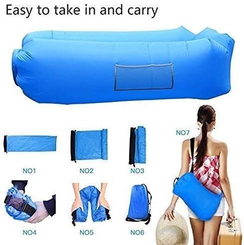 بين باج هوائي متعدد الألوان (للاستجمام والرحلات) – ينفخ بدون مضخة ويتحمل 180 كجم - الصورة 8