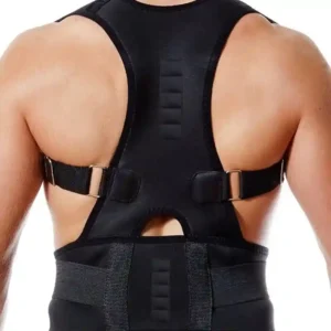 حزام ظهر بدعامة مغناطيسية، مصنوع من النايلون والبولي يوريثين، يستخدم لتحسين وضعية الجسم وتسكين آلام الظهر.