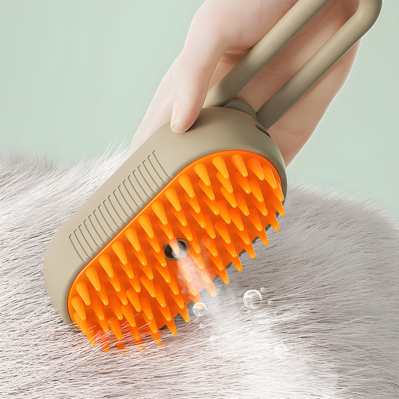 فرشاة إزالة شعر وتعطير الحيوانات الأليفة (3 في 1)، بتنظف بالبخار، ولطيفة على بشرة القطط والكلاب.