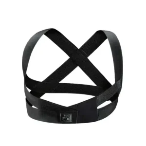 مشد ضهر EX أسود، يستخدم لتصحيح وضعية الكتف وأعلى الظهر، وحزام قابل للتعديل للرجال والنساء.