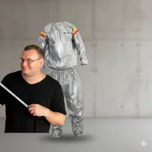 بدلة ساونا رياضية فينيل مقاومة للماء، بتساعد في فقدان الوزن وزيادة التعرق، ومتوفرة بمقاسات خاصة.