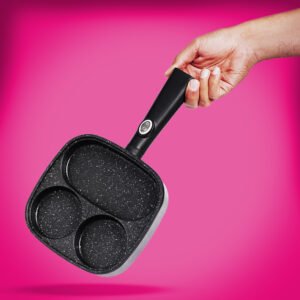 طاسة قلي 3 عيون غير لاصقة لعمل البيض والبان كيك والبرجر