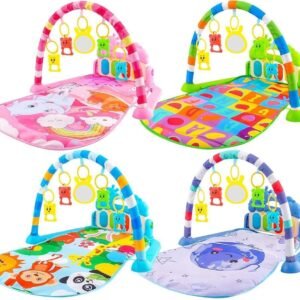 سجادة الألعاب للأطفال (Piano Kick & Play) مع بيانو يعمل باللمس وألعاب متدلية لتقوية عضلات الرقبة واليدين.
