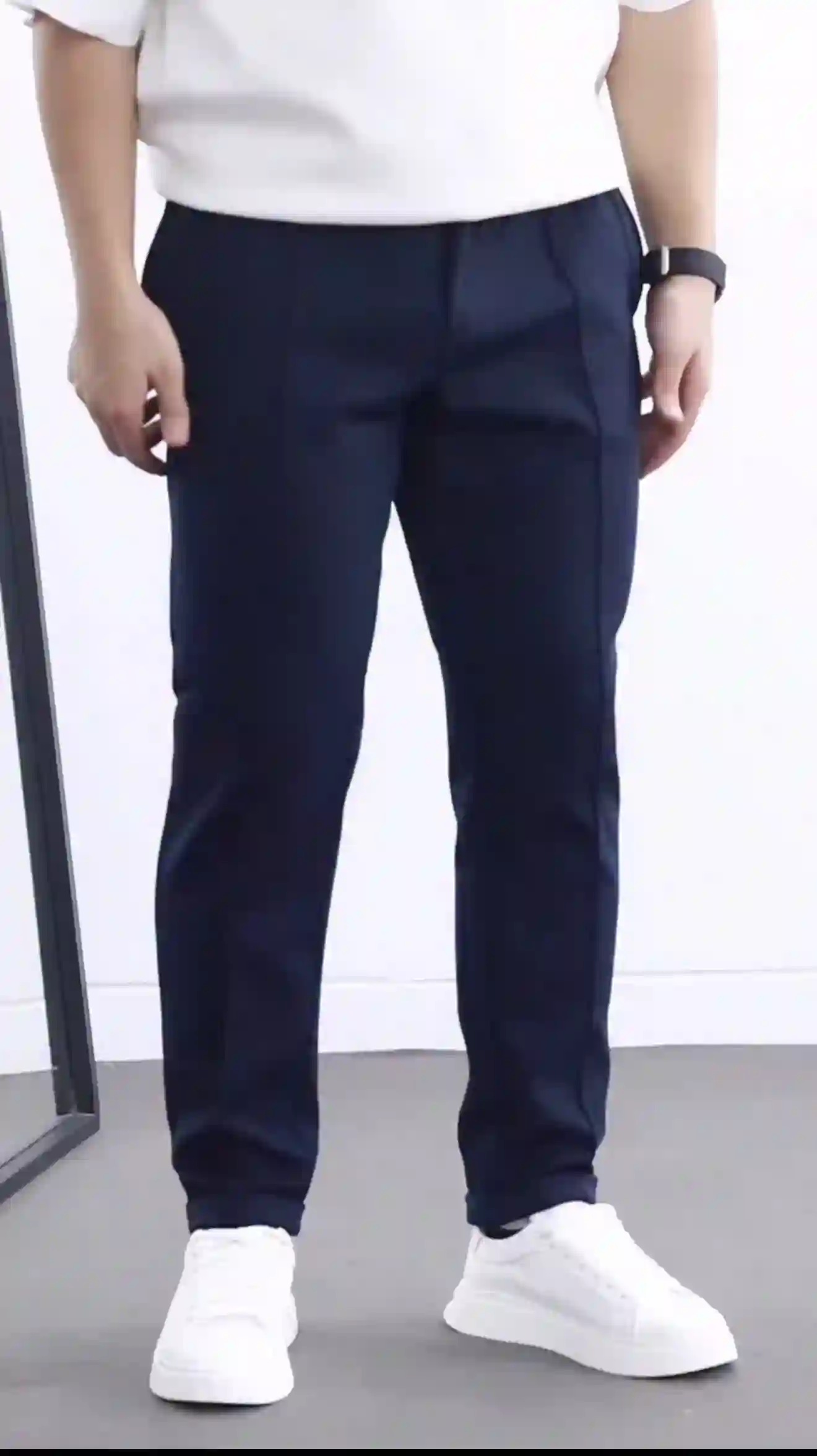 بنطلون-سوفت-كلاسيك-كحلي-أمامي بنطلون سوفت كلاسيك قصة تركي لون كحلي