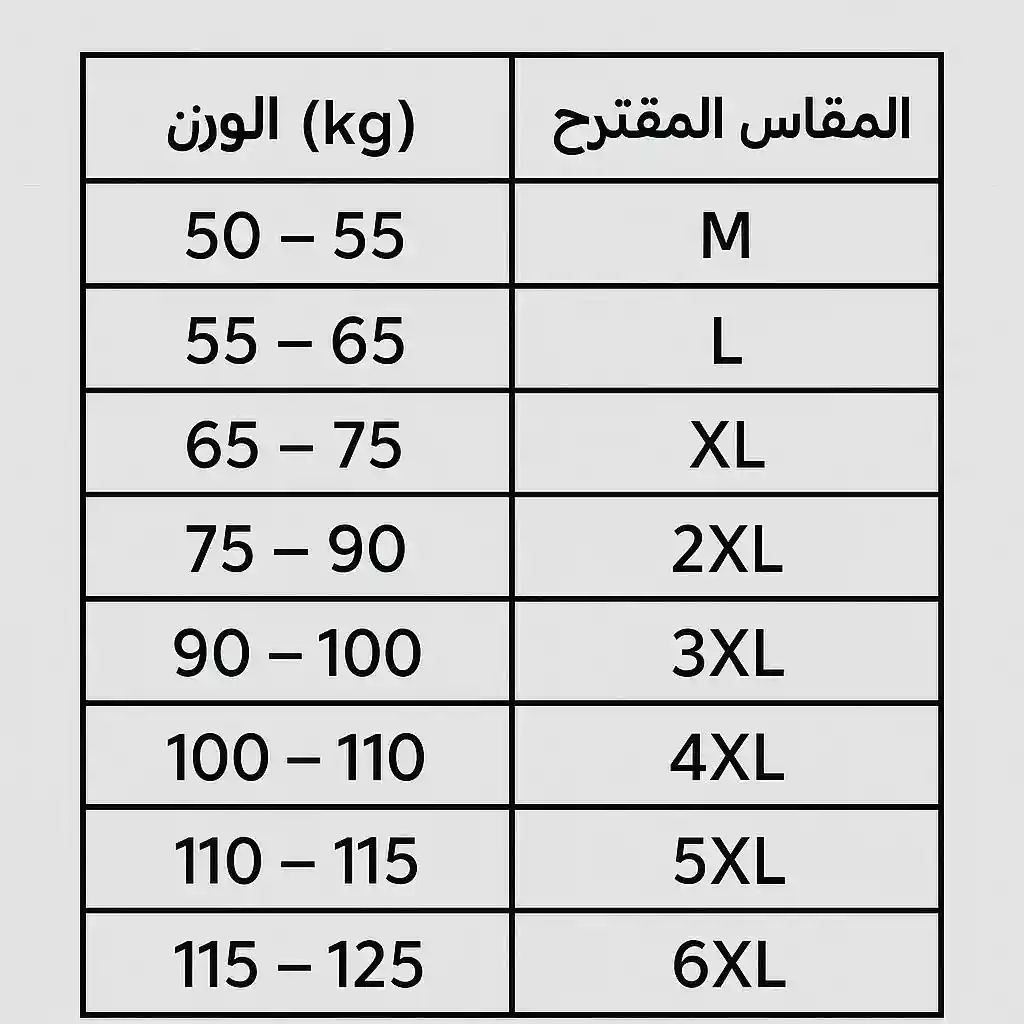 جدول-مقاسات-بنطلون-جوردن جدول مقاسات بنطلون Jordan غطس