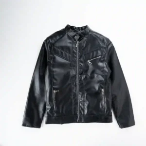 zara mens leather jacket black