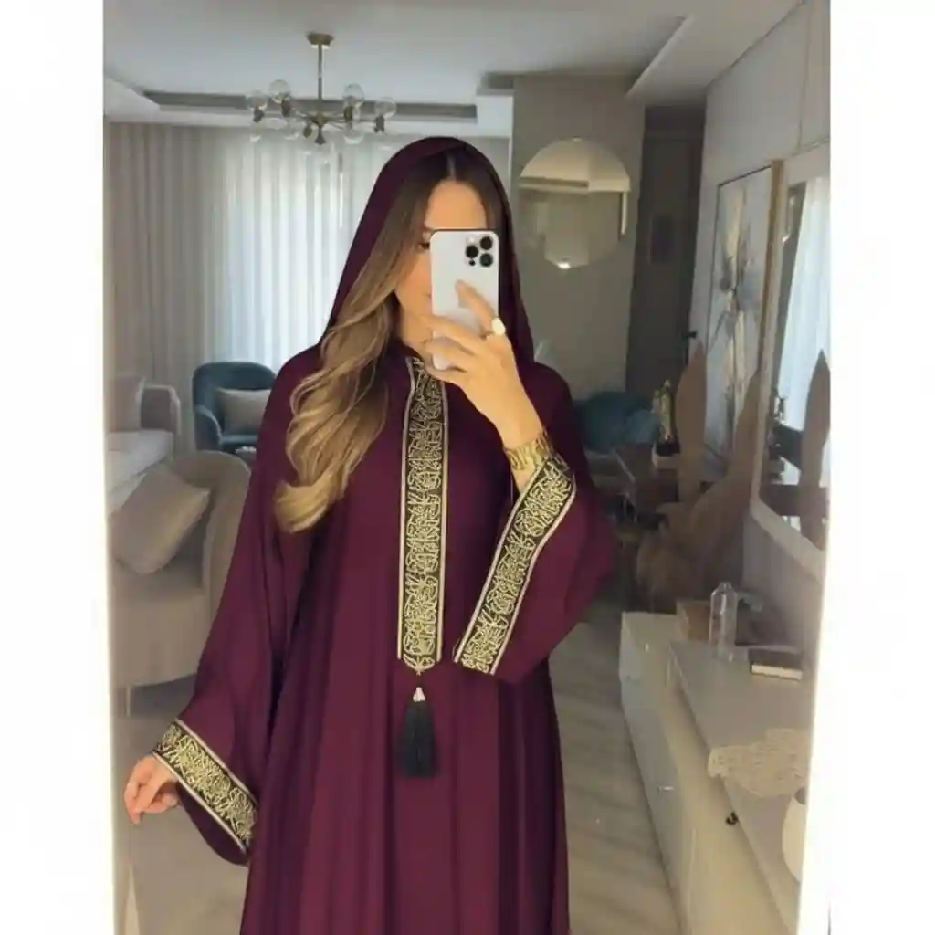 al malika reception abaya burgundy