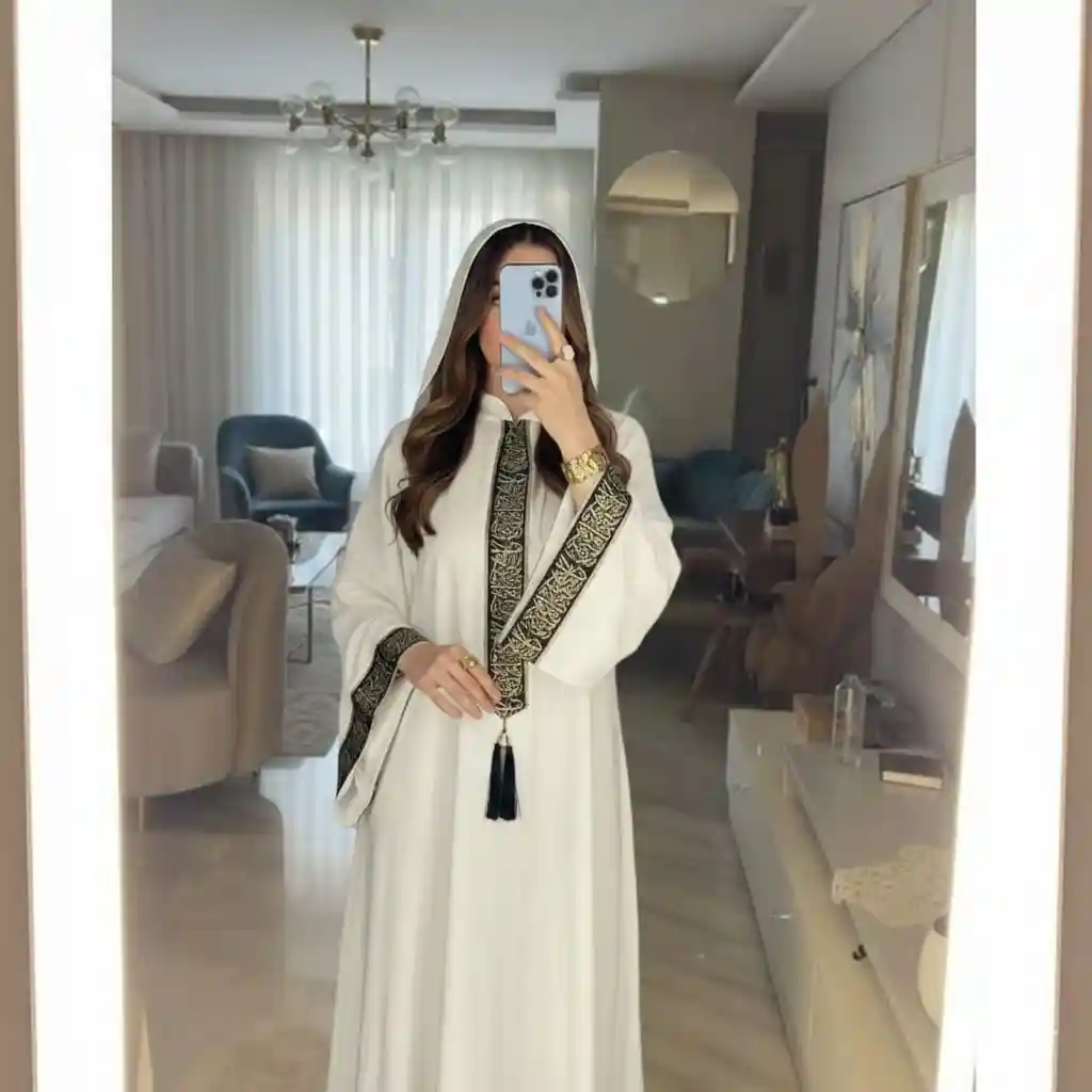 al malika reception abaya white