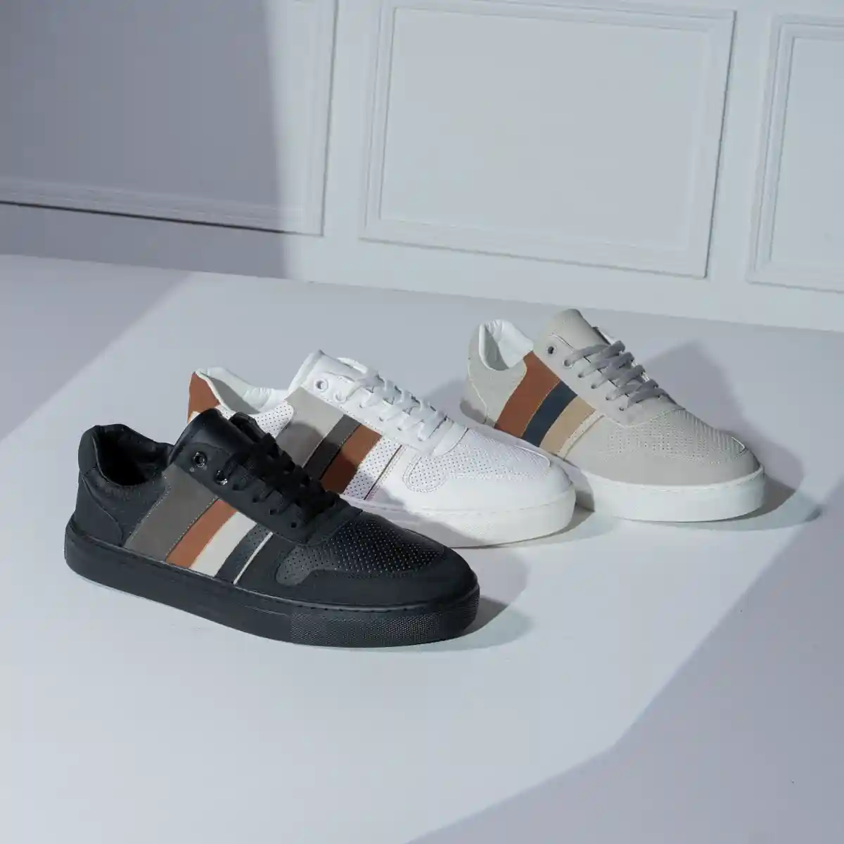 ألوان-سنيكرز-كاجوال تشكيلة ألوان سنيكرز رجالي جلد مستورد