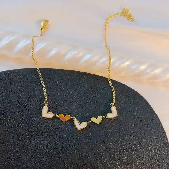 تصميم انسيال قلوب صدف FO31 الذهبي الأنيق