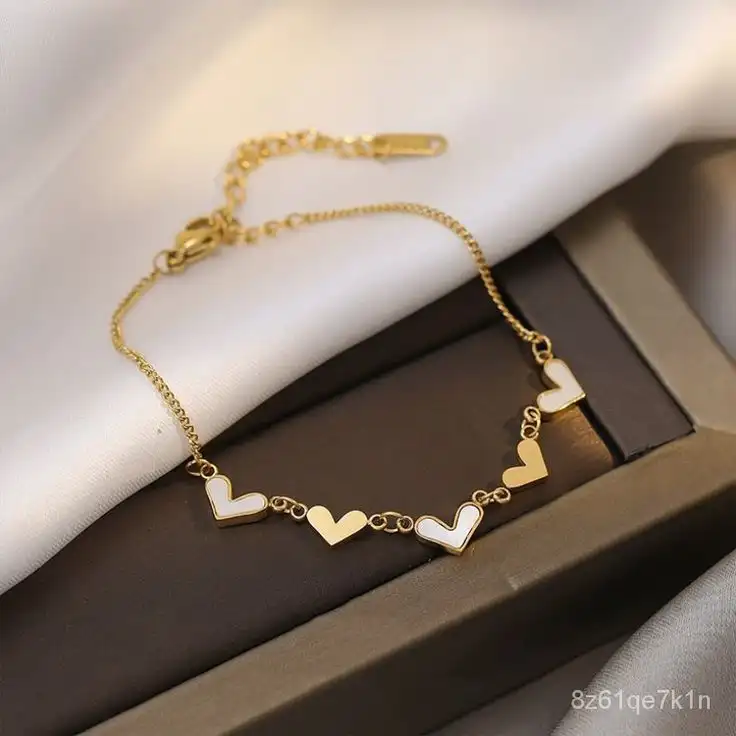 انسيال قلوب صدف FO31 أبيض لامع بتصميم عصري