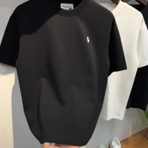 mens oversized polo simple black