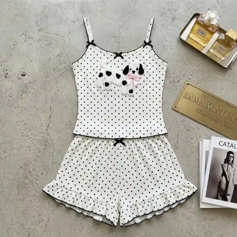 طقم Dotty Set حريمي قطن بتصميم منقط