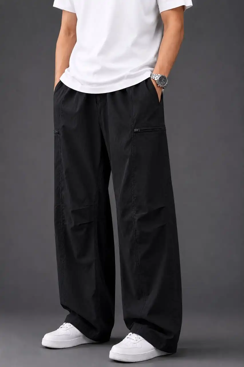 mens baggy wide leg gabardine pants