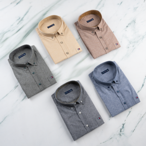 QS5 قميص Tommy كتان سادة رجالي حتى 5XL