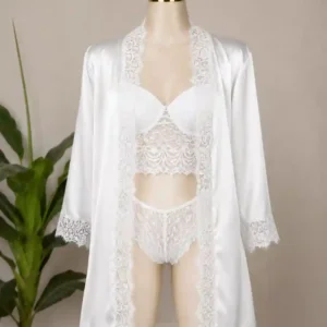 women lingerie lan037 white 4 piece set