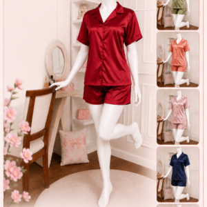 women satin shirt shorts set lan035 colors
